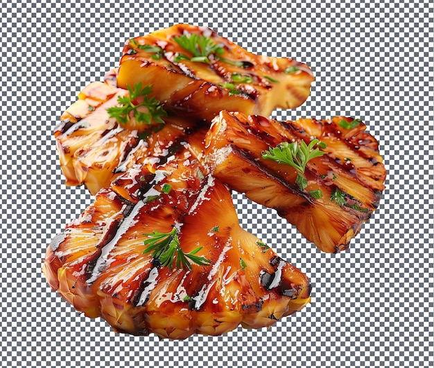 PSD spicy grilled pineapple teriyaki isolato su uno sfondo trasparente