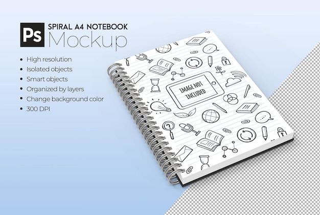 Spiral A4 Notebook Mockup