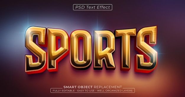 Sport benutzerdefinierter Texteffekt 3D-Stil