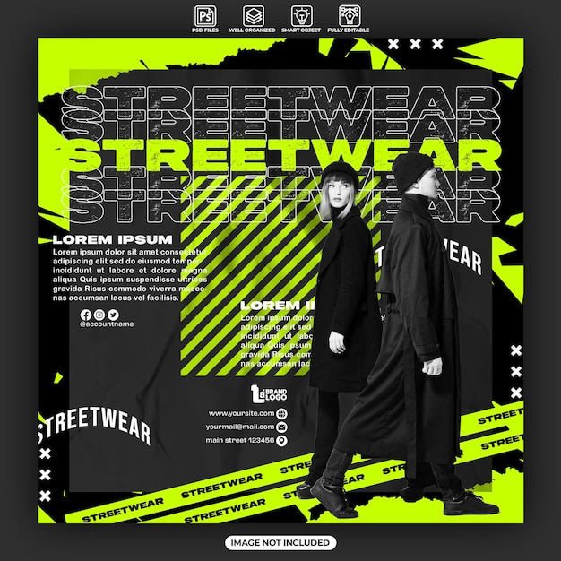 PSD streetwear-modeplakat oder banner-design-vorlage