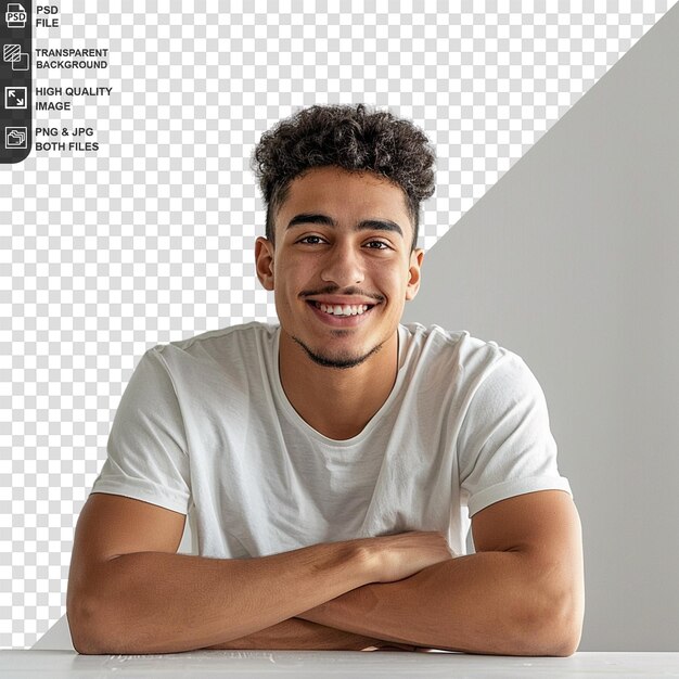 PSD studente universitario felice e sorridente png