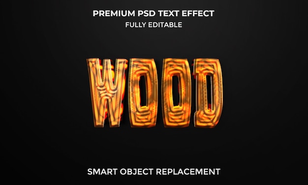 Styles d'effets de texte 3d en bois