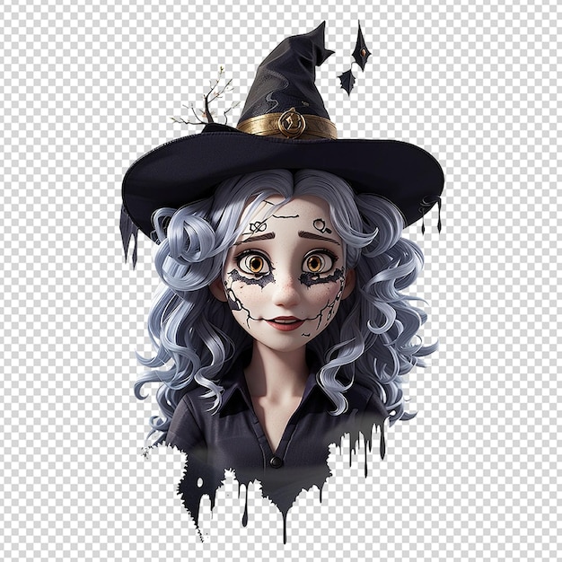 sublimação de clipart de bruxa assustadora de halloween