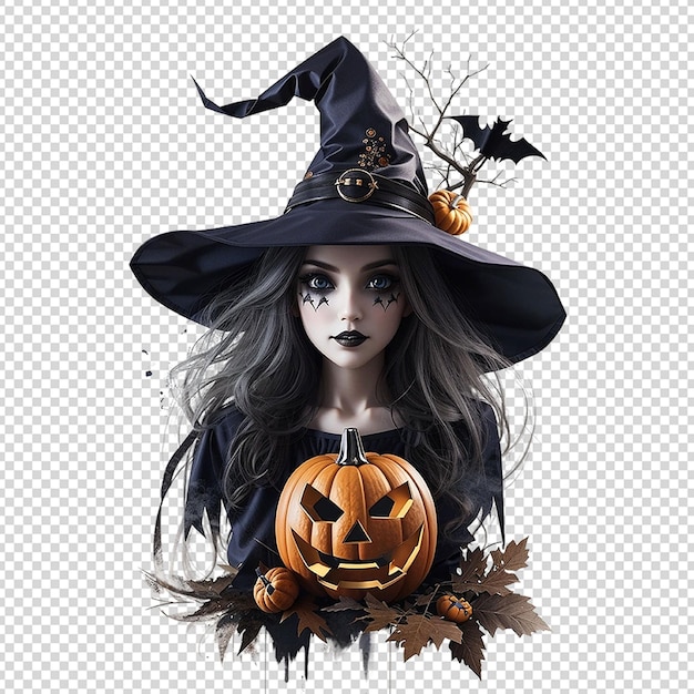 sublimação de clipart de bruxa assustadora de halloween