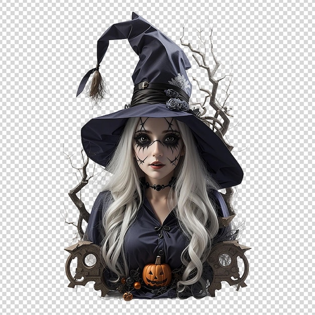 sublimação de clipart de bruxa assustadora de halloween