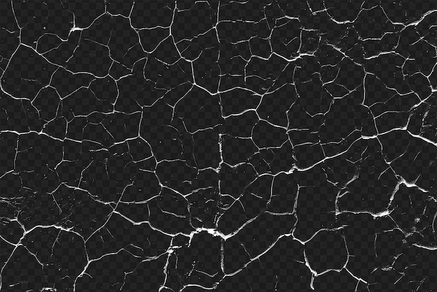 Superposition de texture de fissure en détresse isolée sur un fond transparent