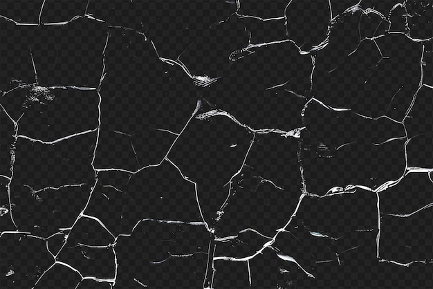 PSD superposition de texture de fissure en détresse isolée sur un fond transparent