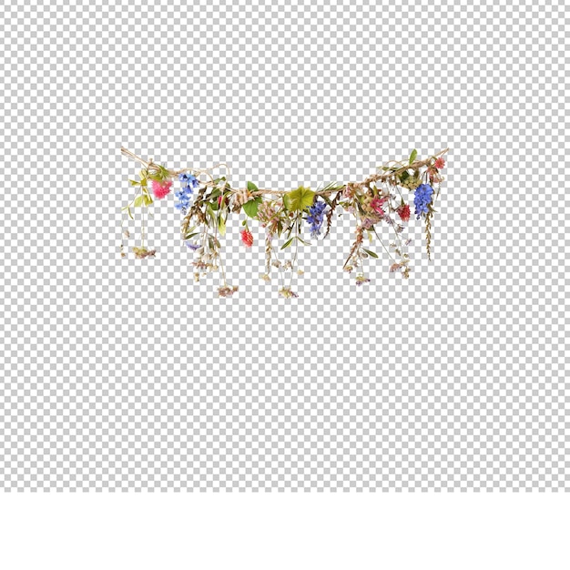 PSD swag floral elaborado de png com flores mistas