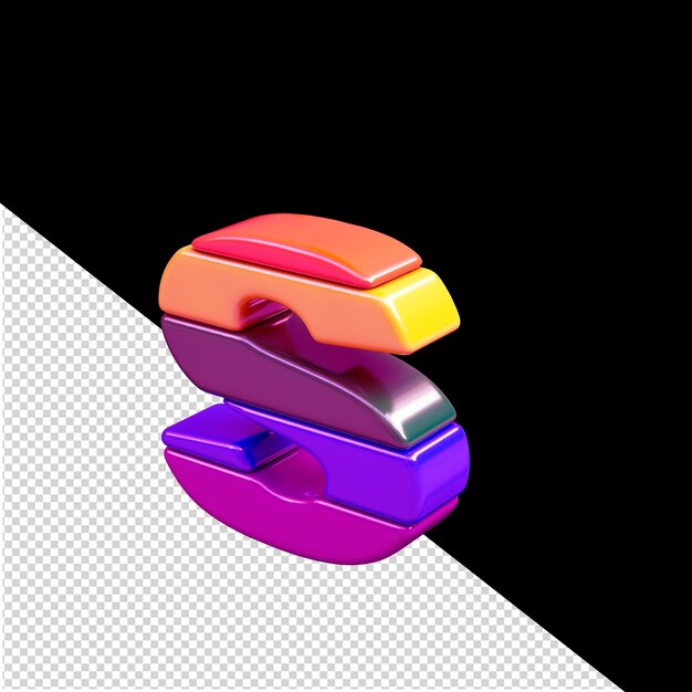 Symbole 3d couleur composé de blocs horizontaux lettre s