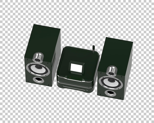 PSD système audio isolé sur un fond transparent illustration de rendu 3d