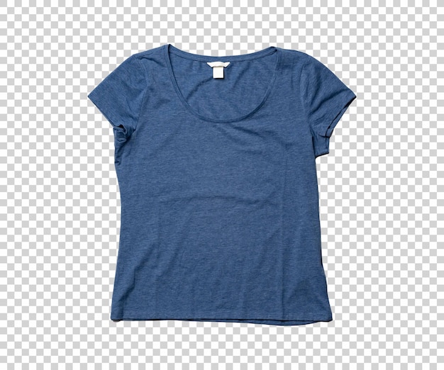 T-shirt bleu sur fond transparent