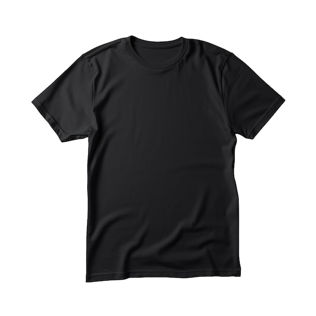 T-shirt preto gerado por IA isolado em fundo transparente PNG