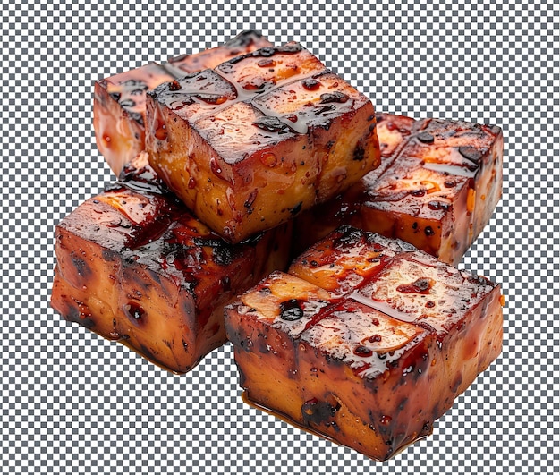 PSD tasty guava bbq tofu isolado em fundo transparente