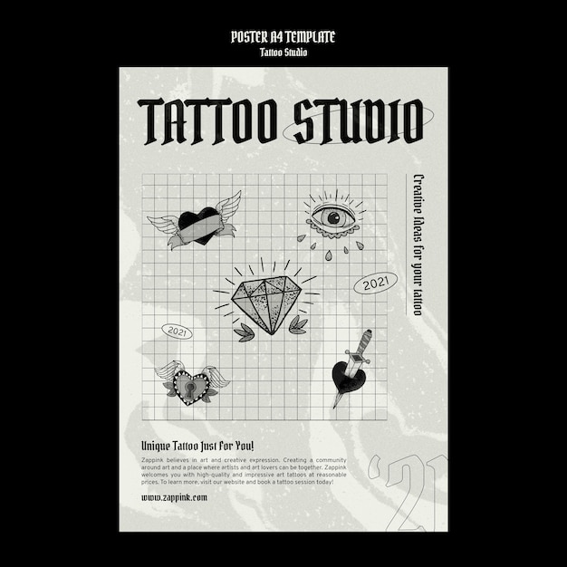 Tattoo-Studio-Poster-Design-Vorlage