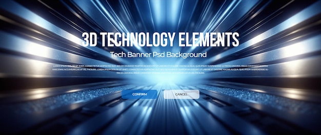 PSD tecnologia 3d banner fundo psd