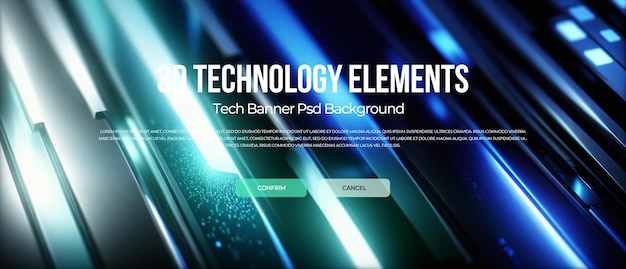 PSD tecnologia 3d banner fundo psd