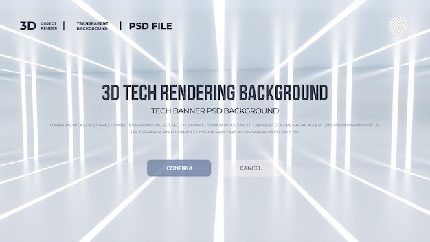 PSD tecnologia de renderização 3d template de linha de fundo psd