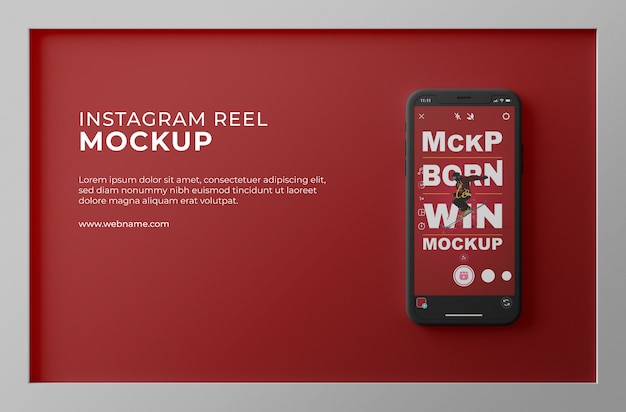 Telefon mit Instagram-Reel-Mockup