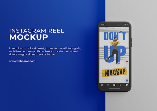 Telefon mit Instagram-Reel-Mockup