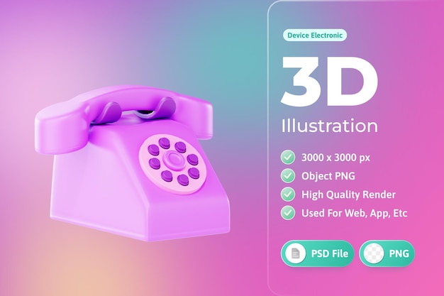 téléphone, appareil électronique, 3d, illustration