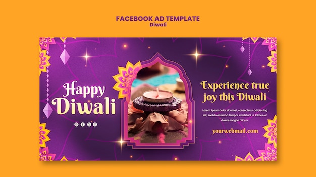 PSD template di facebook per la celebrazione di diwali