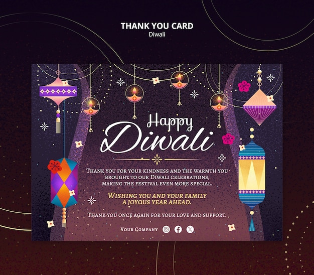 PSD template per la celebrazione del festival di diwali