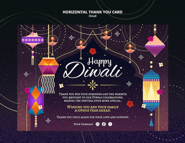 PSD template per la celebrazione del festival di diwali