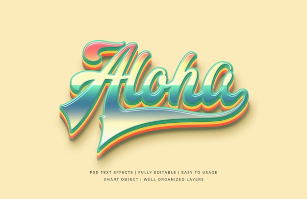 Text-Arteffekt Aloha 3d