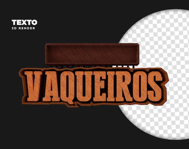 TEXT COWBOYS ELEMENT RENDER 3D