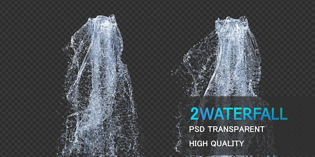 PSD texture de cascade avec gouttelettes isolées design premium psd