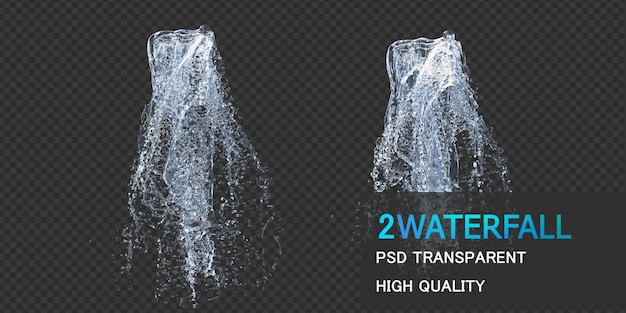 PSD texture de cascade avec gouttelettes isolées design premium psd