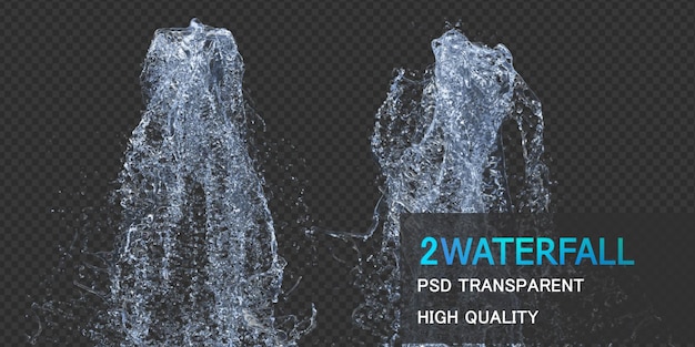 PSD texture de cascade avec gouttelettes isolées design premium psd