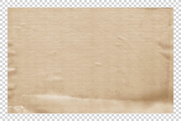 Texture de papier brun PSD minimaliste sur fond transparent