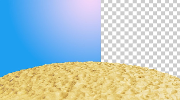 Texture réaliste du sable de la plage Rendu 3d de la plage d'été Morceau de terre sablonneux