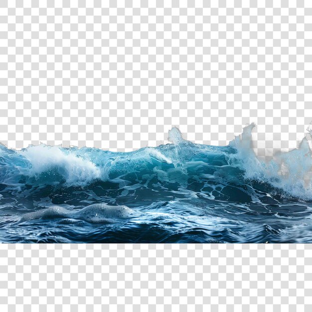 PSD la texture des vagues d'eau de l'océan réaliste sur un fond transparent