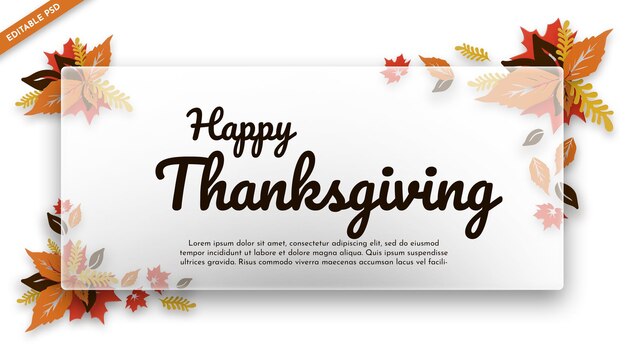 PSD thanksgiving-hintergrund im 3d-design