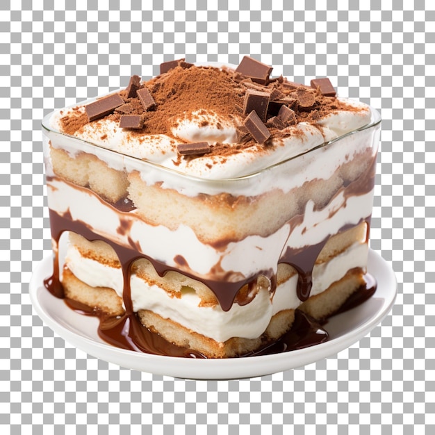 PSD un tiramisu sur un fond transparent