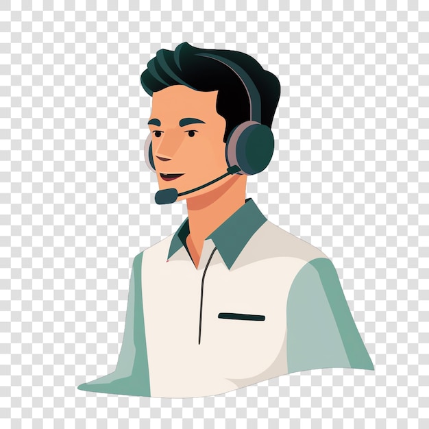 PSD trabalhador de call center trabalho de ilustração isolado em fundo transparente