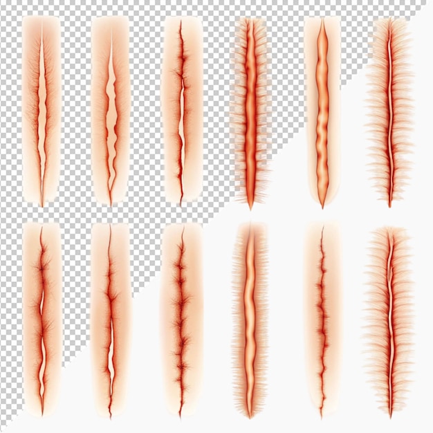 PSD des traits de texture cicatricielle fixés