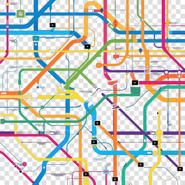 PSD transparentes hintergrundvektorelement für u-bahn-karten