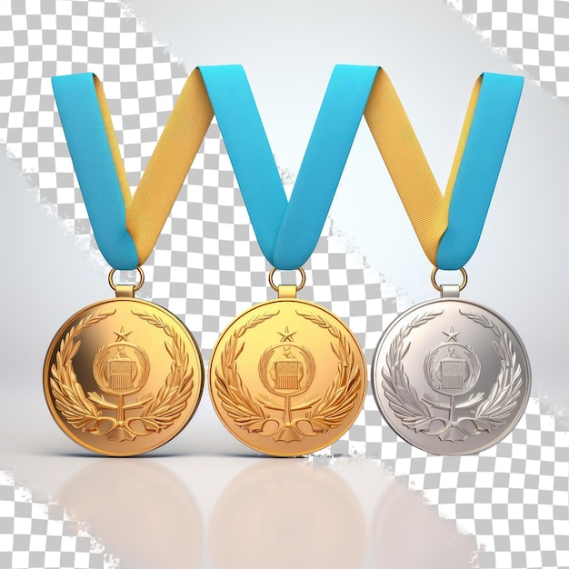 três medalhas com o wwww nelas