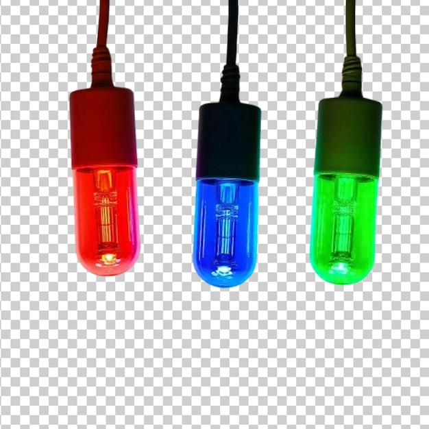 PSD trois lumières de différentes couleurs avec une qui dit " lg " en bas