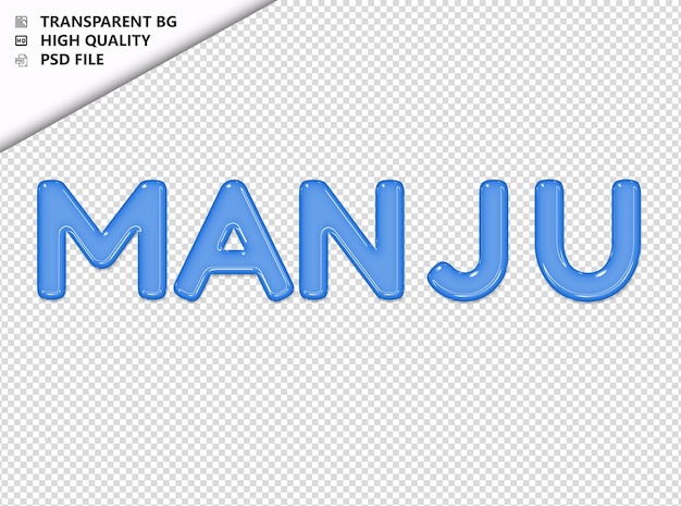 PSD la typographie de manju texte en verre brillant psd transparent