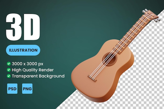 PSD ukulele 3d-symbolillustrationen