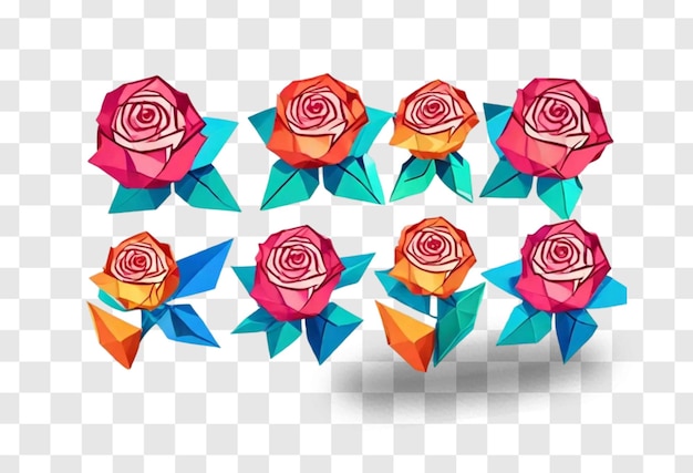 PSD um bouquet de flores com um papel azul e laranja em um fundo xadrez