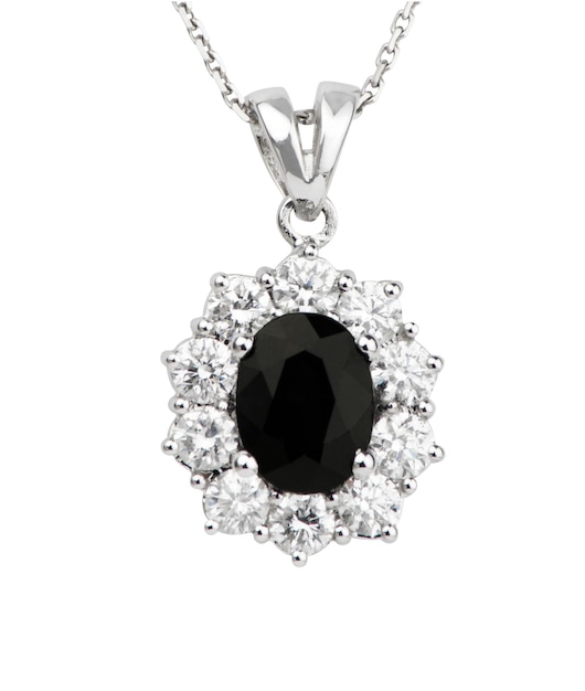 PSD um grande diamante preto e um pequeno diamante branco