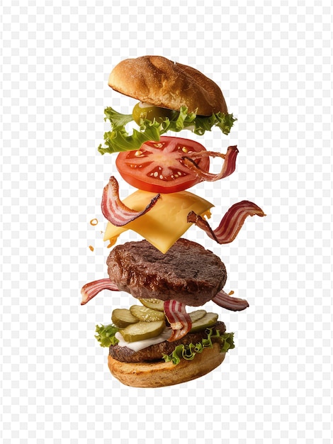 Um hambúrguer com um hambúrguer e um hambúrguere com um hamburguere