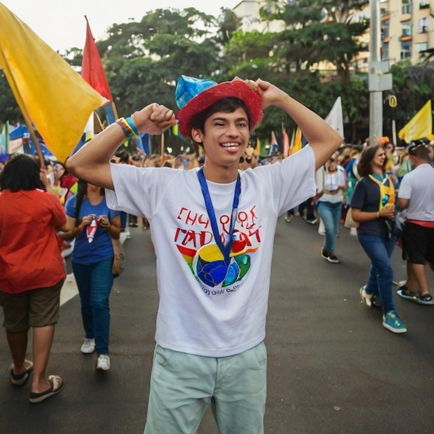 PSD um homem vestindo uma camisa que diz "a melhor maneira de citar"