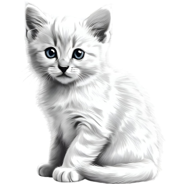 Um lindo desenho de gatinho Desenho de um gatinho em estilo minimalista