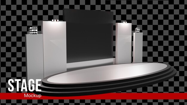 PSD um palco redondo 3d com fundo de tela grande